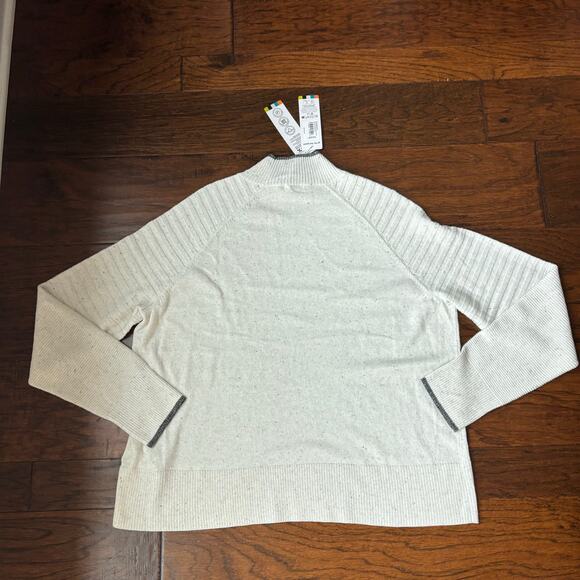NWT Smartwool Women's Edgewood Mock Neck Speckled Sweater XL White - Picture 3 of 11